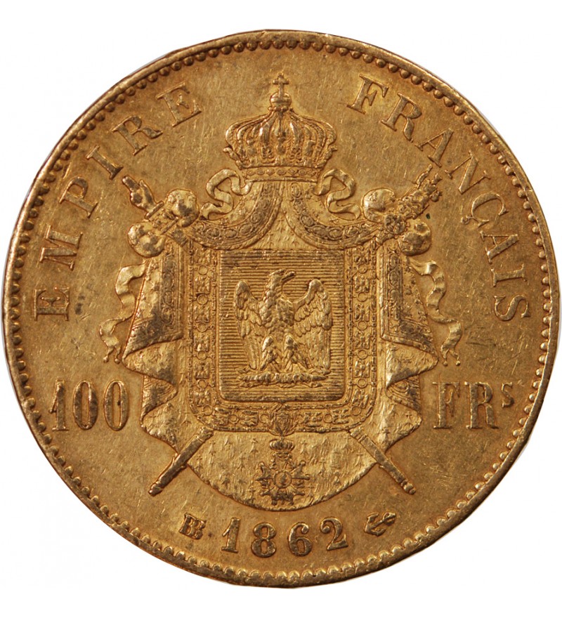 NAPOLEON III - ﻿100 FRANCS OR 1862 BB STRASBOURG
