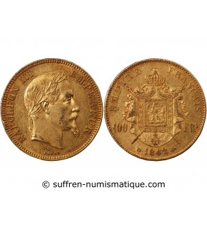NAPOLEON III - ﻿100 FRANCS OR 1862 BB STRASBOURG