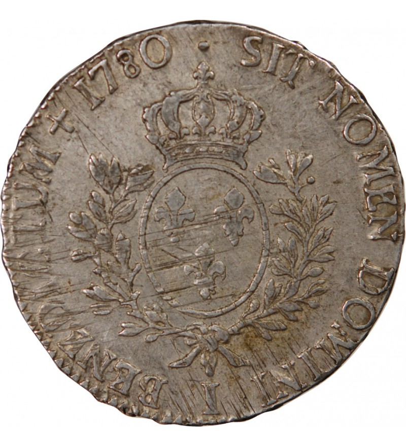 LOUIS XVI - ECU ARGENT AUX BRANCHES D'OLIVIER 1780 I LIMOGES