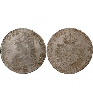 LOUIS XVI - ECU ARGENT AUX BRANCHES D'OLIVIER 1780 I LIMOGES 2