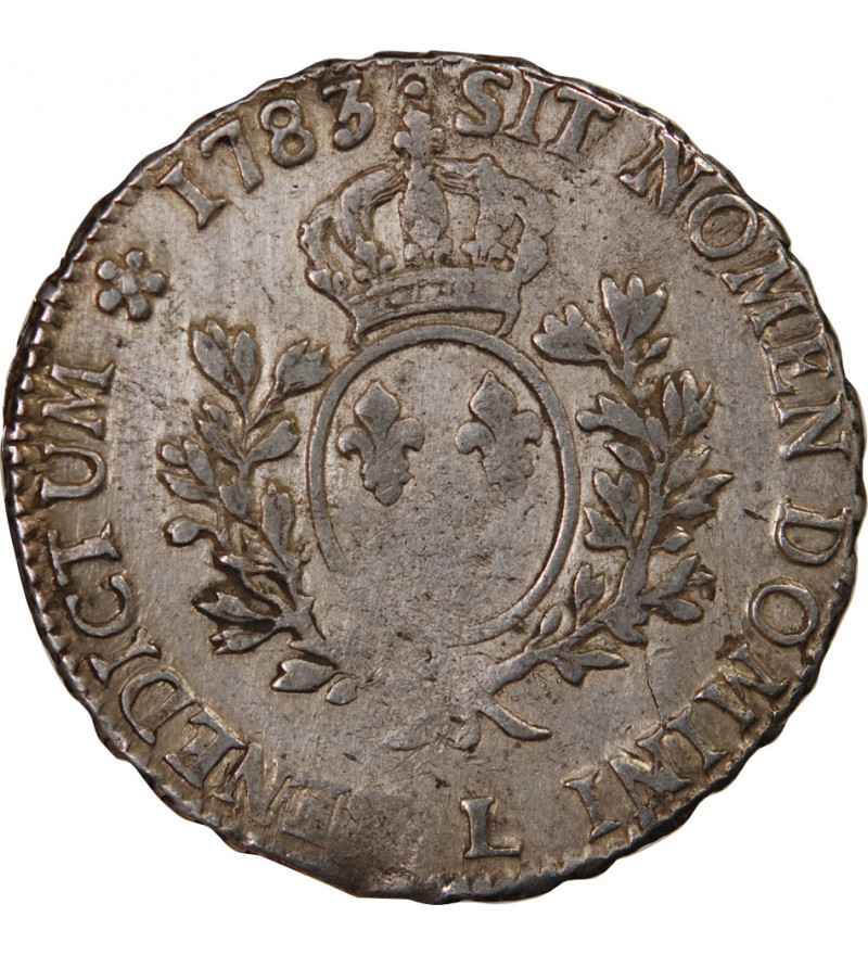 LOUIS XVI - ECU ARGENT AUX BRANCHES D'OLIVIER 1783 L BAYONNE