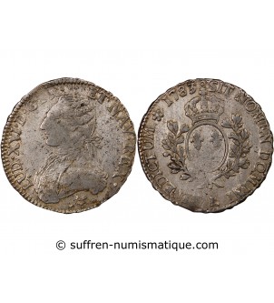 LOUIS XVI - ECU ARGENT AUX BRANCHES D'OLIVIER 1783 L BAYONNE