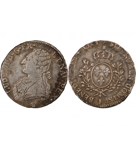 LOUIS XVI - ECU ARGENT AUX BRANCHES D'OLIVIER 1784 I LIMOGES