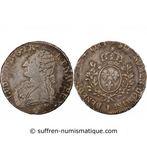 LOUIS XVI - ECU ARGENT AUX BRANCHES D'OLIVIER 1784 I LIMOGES