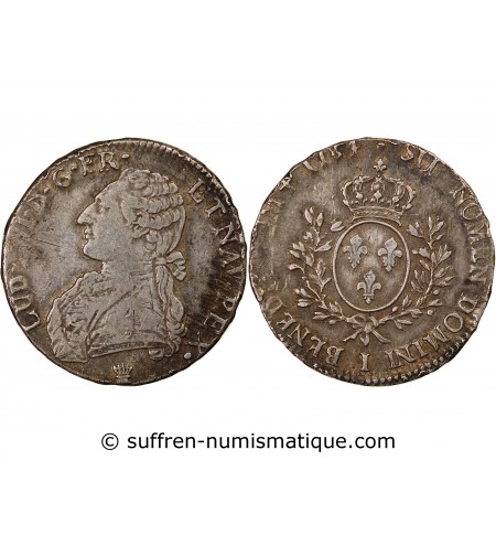 LOUIS XVI - ECU ARGENT AUX BRANCHES D'OLIVIER 1784 I LIMOGES