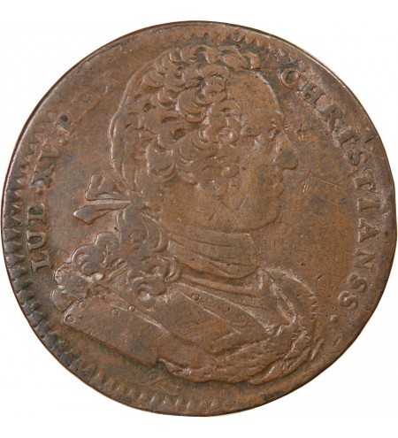 ARTILLERIE, LOUIS XV - JETON CUIVRE 1734