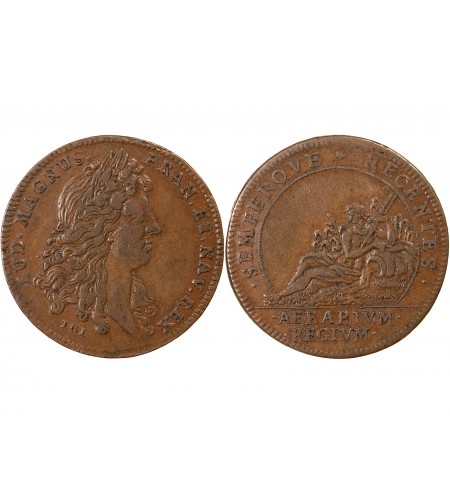 TRÉSOR ROYAL, LOUIS XIV - JETON CUIVRE