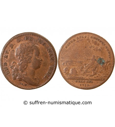 GALÈRES ROYALES, LOUIS XV – JETON CUIVRE 1717