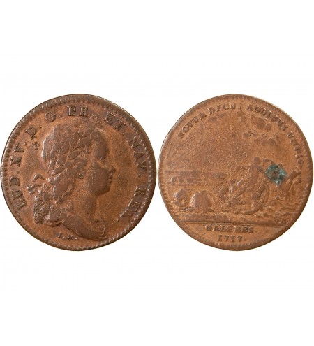 GALÈRES ROYALES, LOUIS XV – JETON CUIVRE 1717