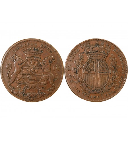 MAIRE DE DIJON, NICOLAS-CLAUDE ROUSSELOT – JETON CUIVRE 1766