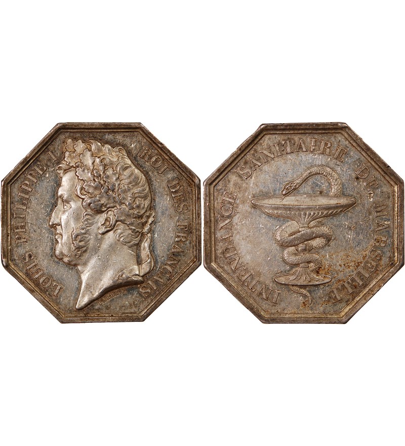 INTENDANCE SANITAIRE DE MARSEILLE, LOUIS-PHILIPPE – JETON ARGENT