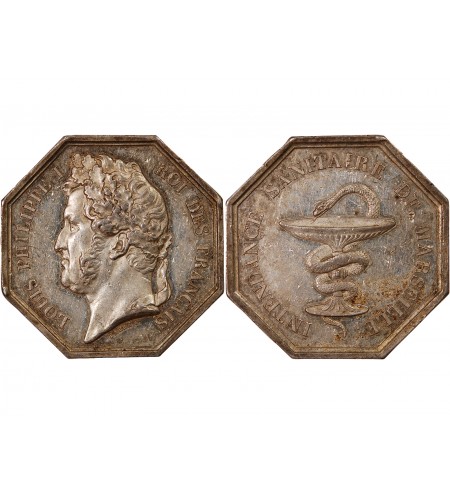 INTENDANCE SANITAIRE DE MARSEILLE, LOUIS-PHILIPPE – JETON ARGENT