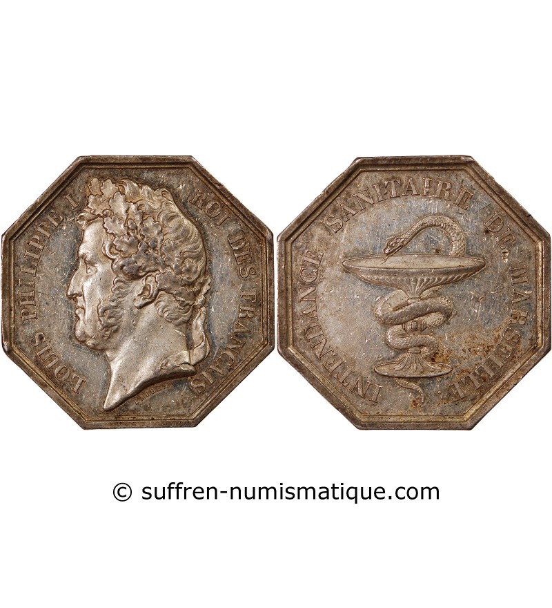 INTENDANCE SANITAIRE DE MARSEILLE, LOUIS-PHILIPPE – JETON ARGENT