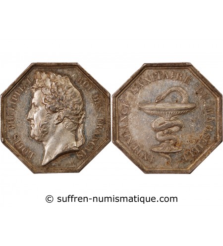 INTENDANCE SANITAIRE DE MARSEILLE, LOUIS-PHILIPPE – JETON ARGENT