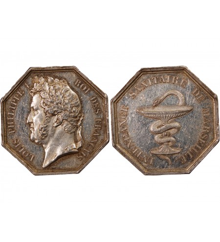 INTENDANCE SANITAIRE DE MARSEILLE, LOUIS-PHILIPPE – JETON ARGENT