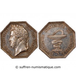 INTENDANCE SANITAIRE DE MARSEILLE, LOUIS-PHILIPPE – JETON ARGENT