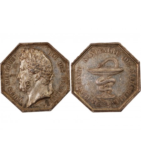 INTENDANCE SANITAIRE DE MARSEILLE, LOUIS-PHILIPPE – JETON ARGENT