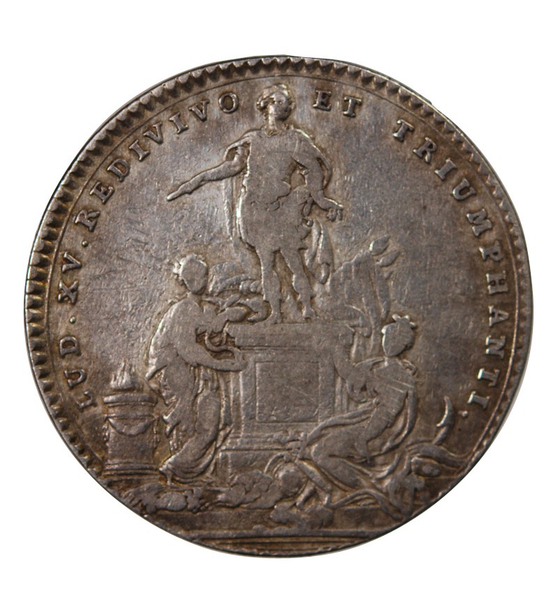 ETATS DE BRETAGNE, LOUIS XV – JETON ARGENT 1754 RENNES