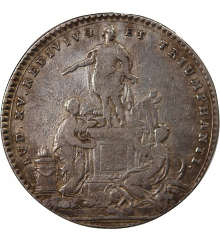 ETATS DE BRETAGNE, LOUIS XV – JETON ARGENT 1754 RENNES