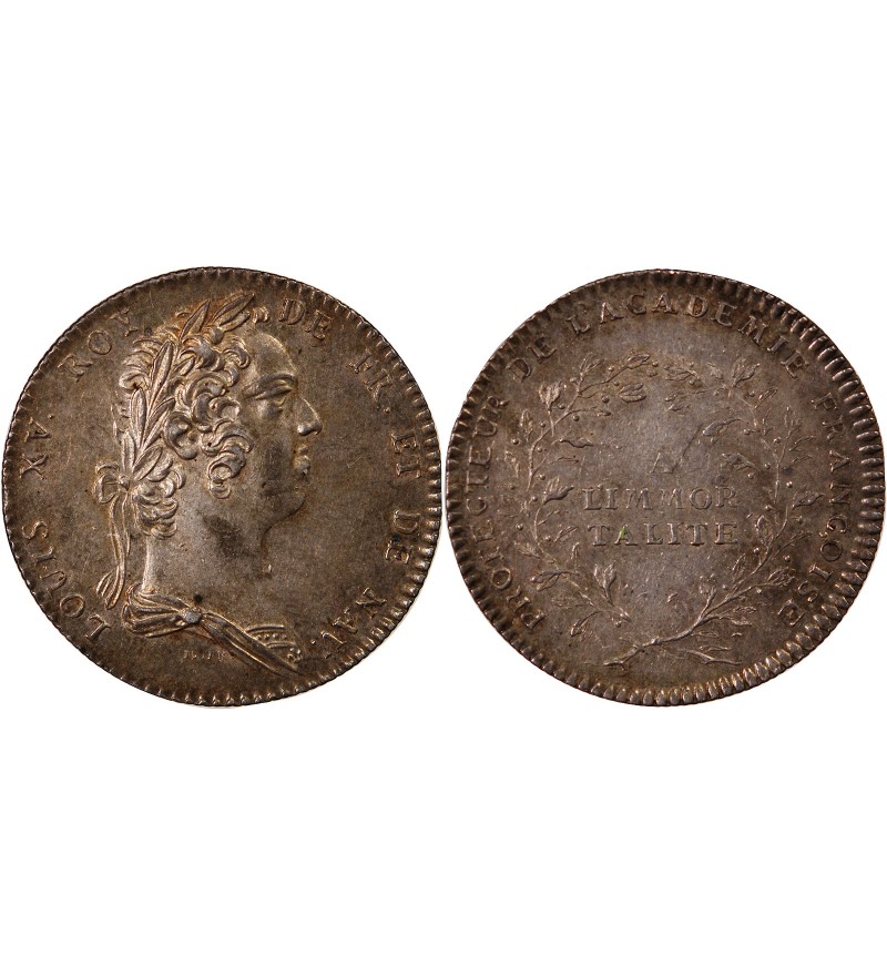 ACADEMIE FRANCAISE, LOUIS XV – JETON ARGENT émission de 1732