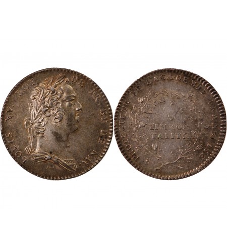 ACADEMIE FRANCAISE, LOUIS XV – JETON ARGENT émission de 1732