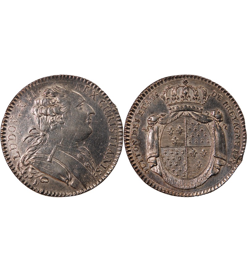 ETATS DE BRETAGNE, LOUIS XVI – JETON ARGENT 1786 RENNES