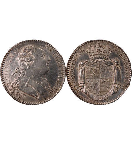 ETATS DE BRETAGNE, LOUIS XVI – JETON ARGENT 1786 RENNES