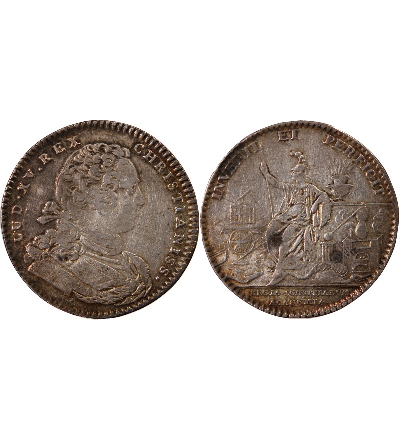 ACADEMIE ROYALE DES SCIENCES, LOUIS XV – JETON ARGENT