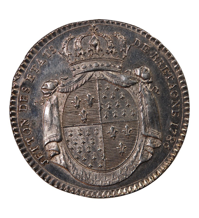 ETATS DE BRETAGNE, LOUIS XVI – JETON ARGENT 1786 RENNES