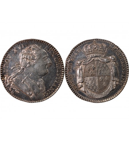 ETATS DE BRETAGNE, LOUIS XVI – JETON ARGENT 1786 RENNES