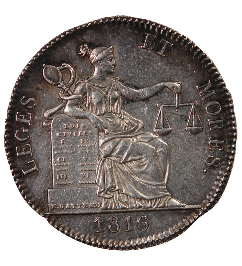 NOTAIRES, AMIENS – JETON ARGENT 1816