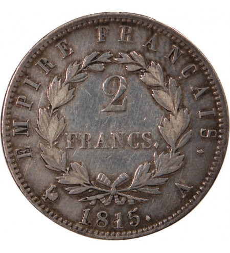 NAPOLEON Ier, CENT-JOURS - 2 FRANCS ARGENT 1815 A PARIS