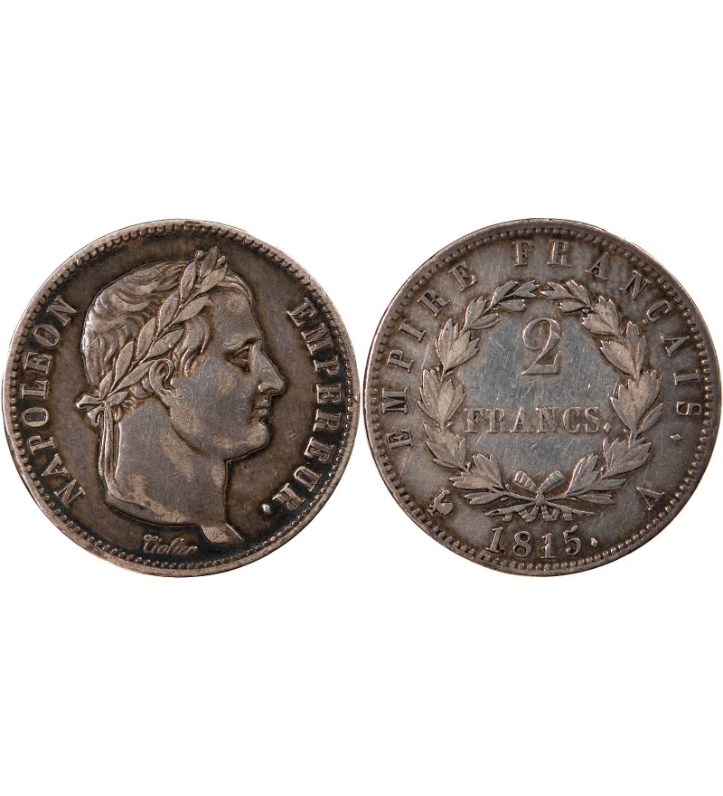 NAPOLEON Ier, CENT-JOURS - 2 FRANCS ARGENT 1815 A PARIS