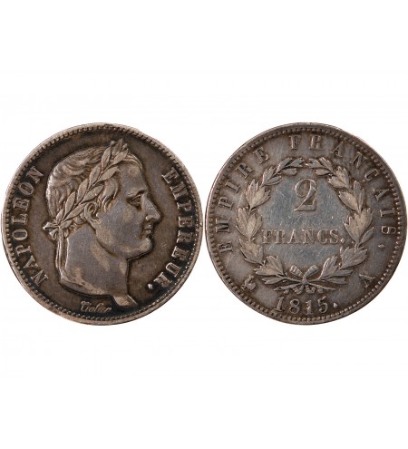 NAPOLEON Ier, CENT-JOURS - 2 FRANCS ARGENT 1815 A PARIS