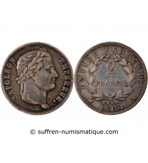 NAPOLEON Ier, CENT-JOURS - 2 FRANCS ARGENT 1815 A PARIS