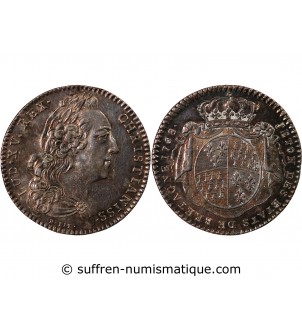ETATS DE BRETAGNE, LOUIS XV – JETON ARGENT 1768 RENNES