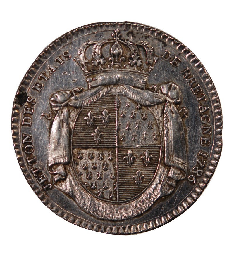 ETATS DE BRETAGNE, LOUIS XVI – JETON ARGENT 1786 RENNES