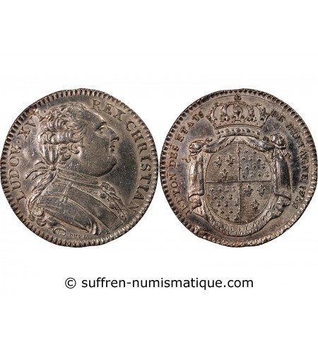 ETATS DE BRETAGNE, LOUIS XVI – JETON ARGENT 1786 RENNES