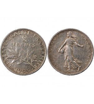 SEMEUSE - 2 FRANCS ARGENT 1905 2