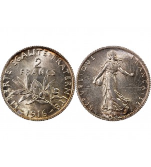 SEMEUSE - 2 FRANCS ARGENT 1916 2