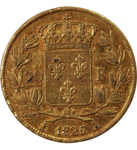 20 FRANCS OR CHARLES X 1825 A PARIS "4,5 Feuilles"