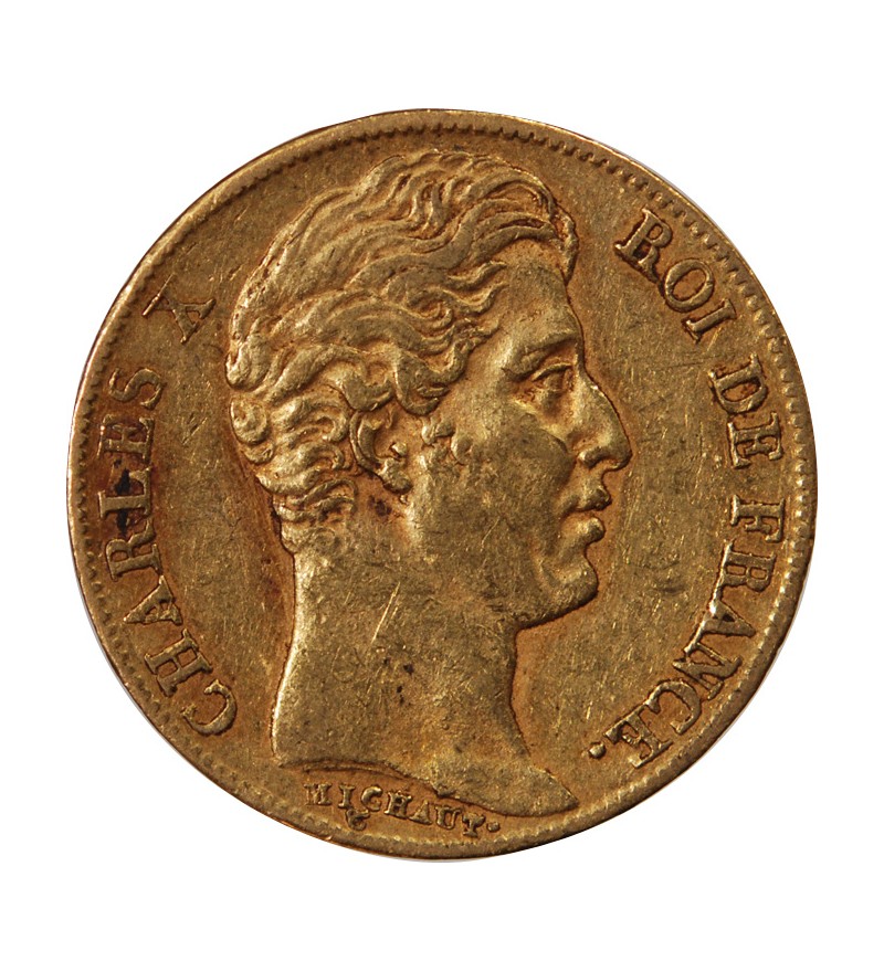 20 FRANCS OR CHARLES X 1825 A PARIS "4,5 Feuilles"