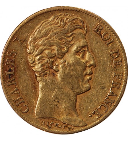 20 FRANCS OR CHARLES X 1825 A PARIS "4,5 Feuilles"