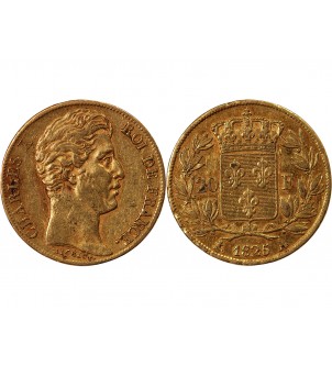 20 FRANCS OR CHARLES X 1825 A PARIS "4,5 Feuilles" 2