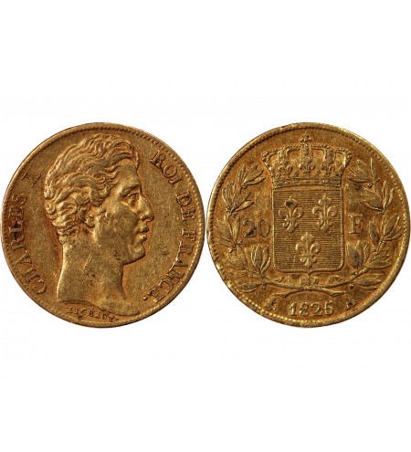 20 FRANCS OR CHARLES X 1825 A PARIS "4,5 Feuilles"