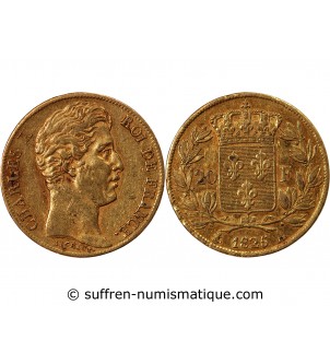 20 FRANCS OR CHARLES X 1825 A PARIS "4,5 Feuilles"