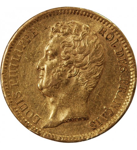 LOUIS PHILIPPE﻿ Ier - 20 FRANCS OR 1831 A PARIS "Tête Nue Tranche en Creux"﻿