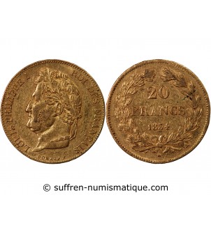 LOUIS PHILIPPE﻿ - 20 FRANCS OR 1844 W LILLE