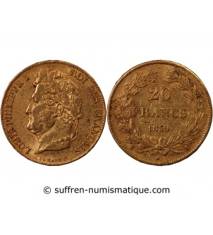 LOUIS PHILIPPE﻿ Ier - 20 FRANCS OR 1839 A PARIS﻿
