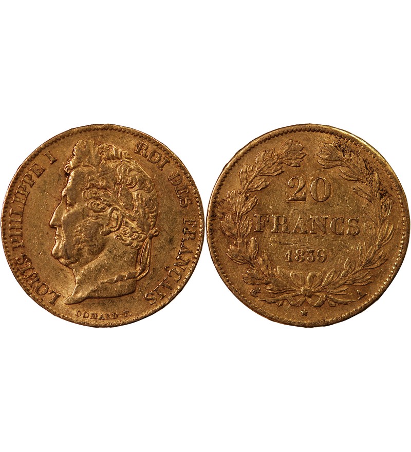 LOUIS PHILIPPE﻿ Ier - 20 FRANCS OR 1839 A PARIS﻿